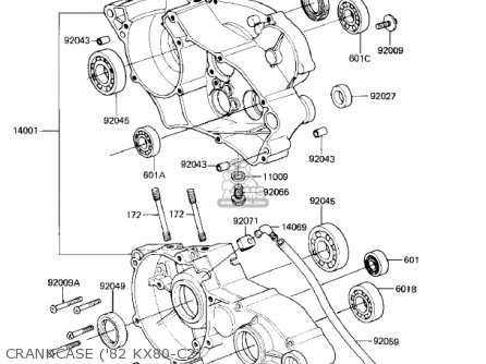 CRANKCASE ('82 KX80-C2) - KX80-C2 KX80 1982 USA CANADA