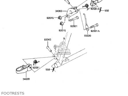 FOOTRESTS - KX80-C2 KX80 1982 USA CANADA