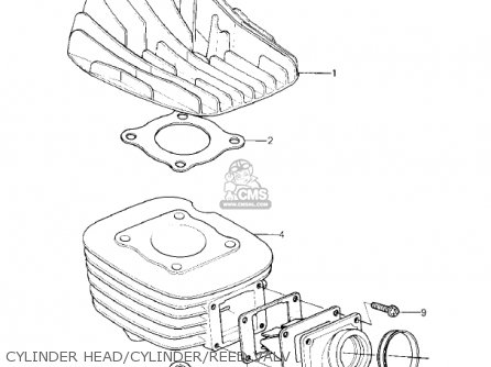 CYLINDER HEAD/CYLINDER/REED VALV - KX80-C2 KX80 1982 USA CANADA
