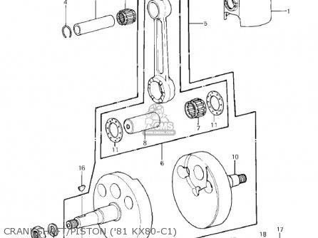 CRANKSHAFT/PISTON ('81 KX80-C1) - KX80-C2 KX80 1982 USA CANADA