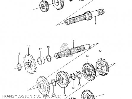 TRANSMISSION ('81 KX80-C1) - KX80-C2 KX80 1982 USA CANADA