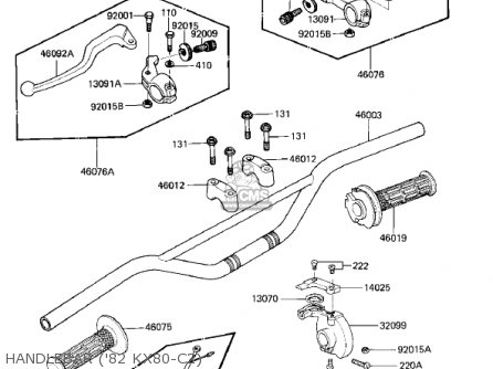 HANDLEBAR ('82 KX80-C2) - KX80-C2 KX80 1982 USA CANADA