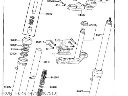 FRONT FORK (-F/NO.007513) - KX80-C2 KX80 1982 USA CANADA
