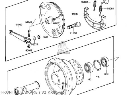 FRONT HUB/BRAKE ('82 KX80-C2) - KX80-C2 KX80 1982 USA CANADA