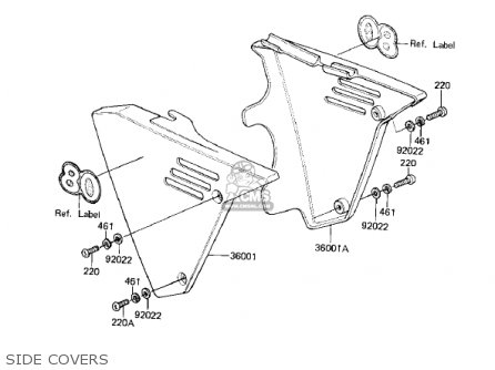 SIDE COVERS - KX80-C2 KX80 1982 USA CANADA