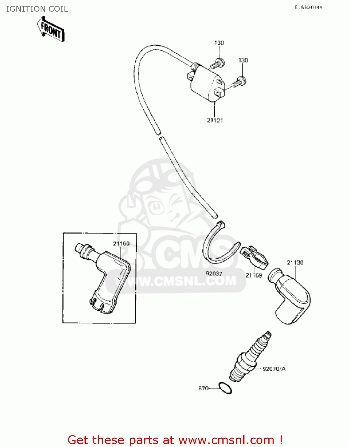 IGNITION COIL KX80-E1 KX80 1983 USA CANADA