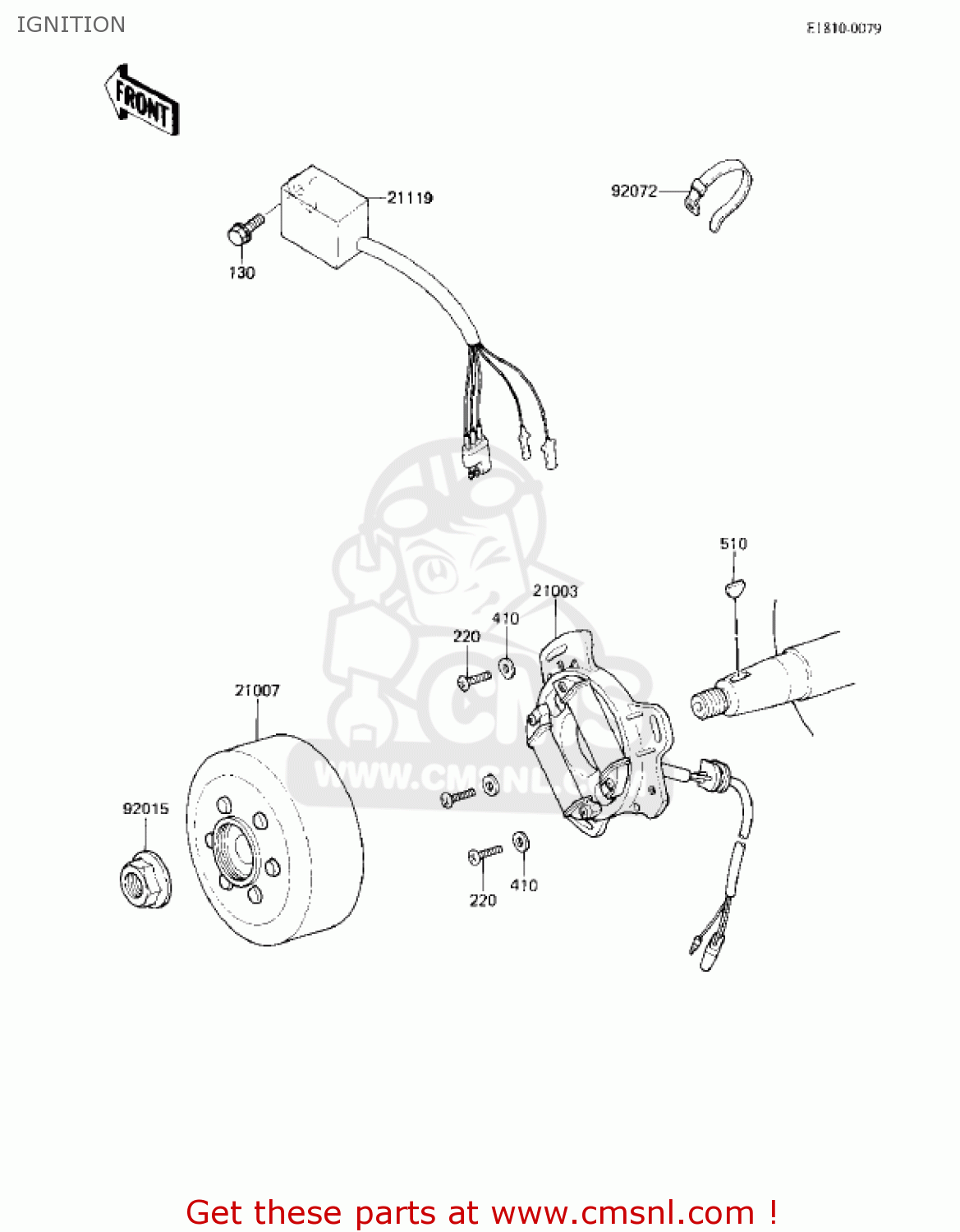 IGNITION KX80-E1 KX80 1983 USA CANADA