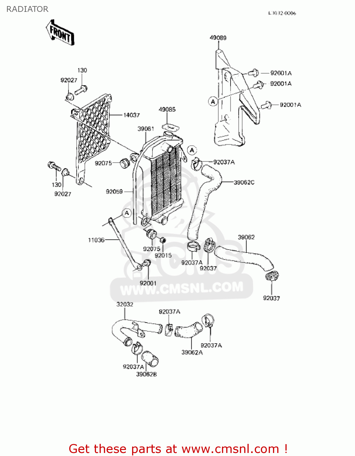 RADIATOR KX80-E1 KX80 1983 USA CANADA