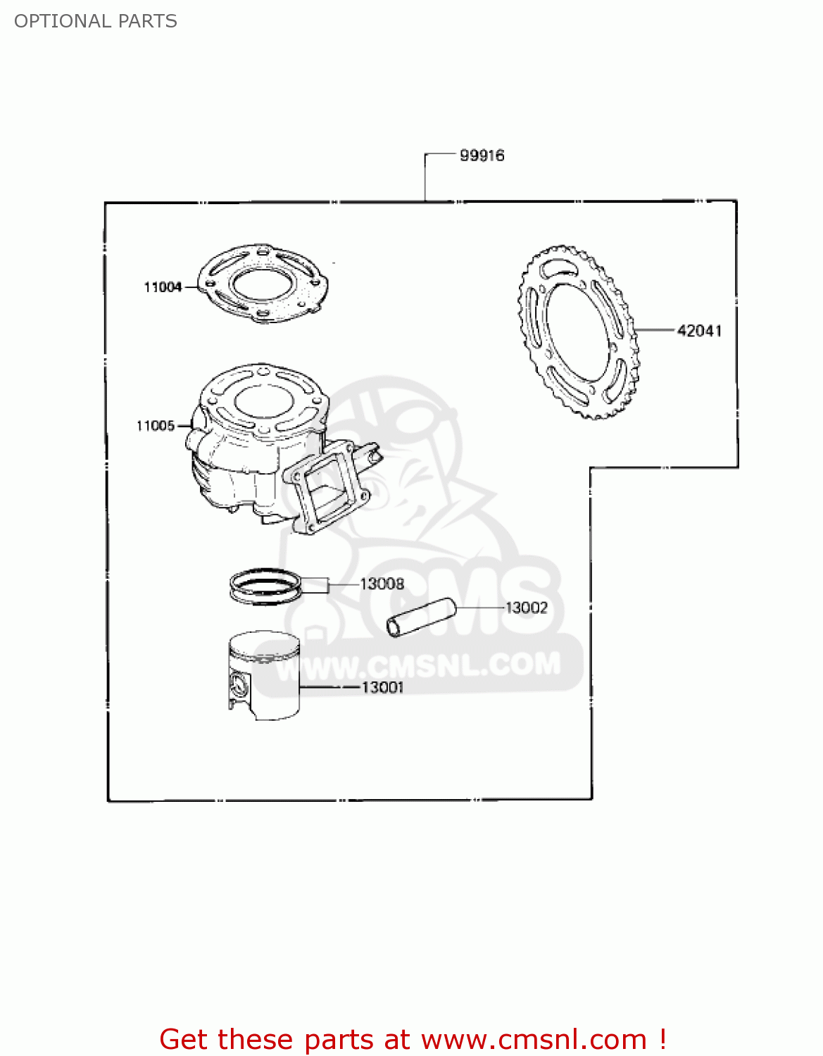 OPTIONAL PARTS KX80-E1 KX80 1983 USA CANADA
