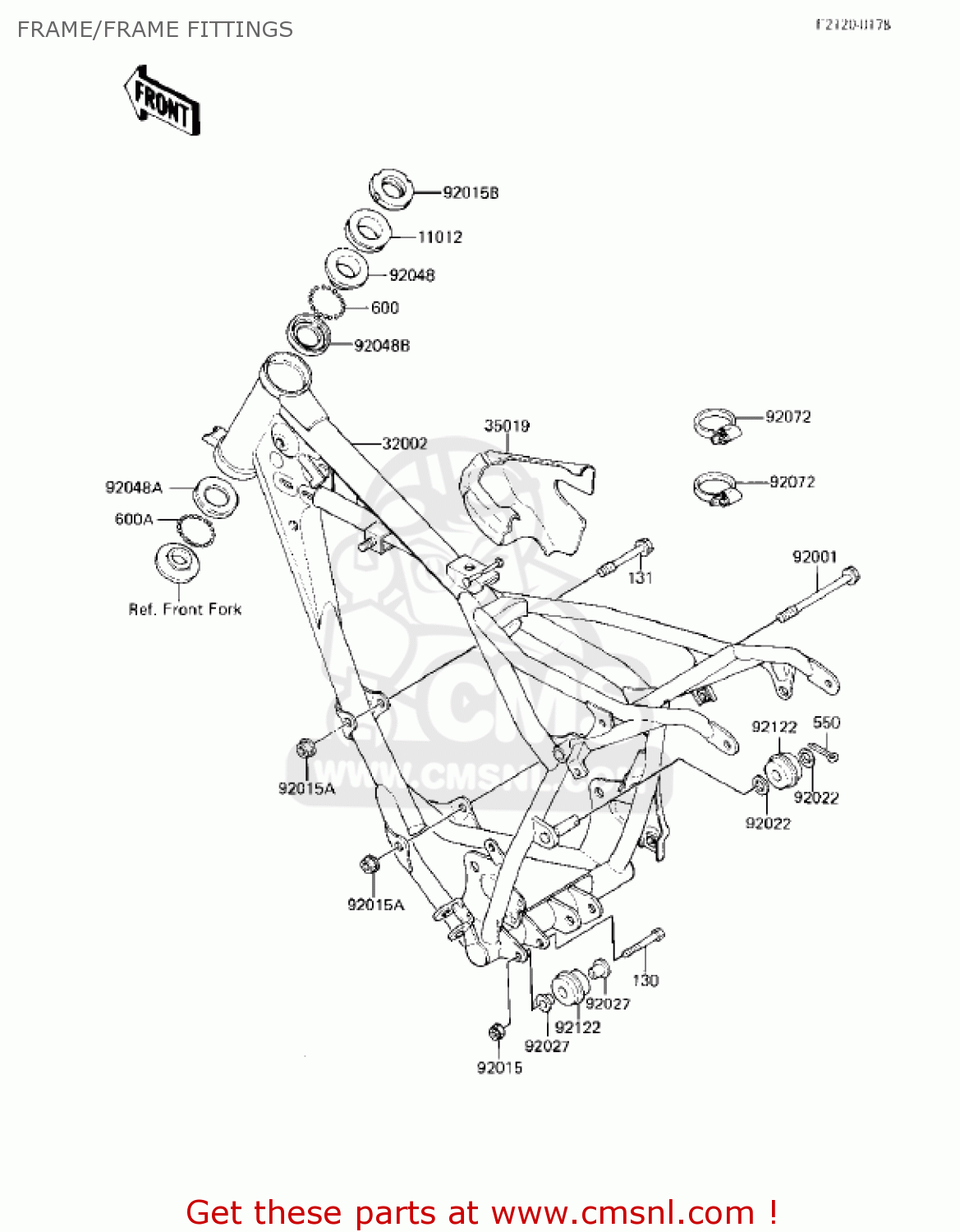 FRAME/FRAME FITTINGS KX80-E1 KX80 1983 USA CANADA