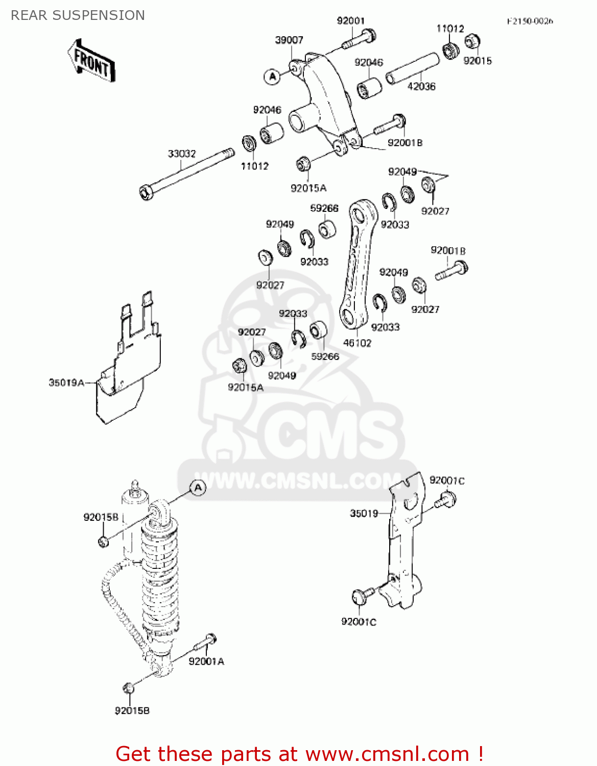 REAR SUSPENSION KX80-E1 KX80 1983 USA CANADA