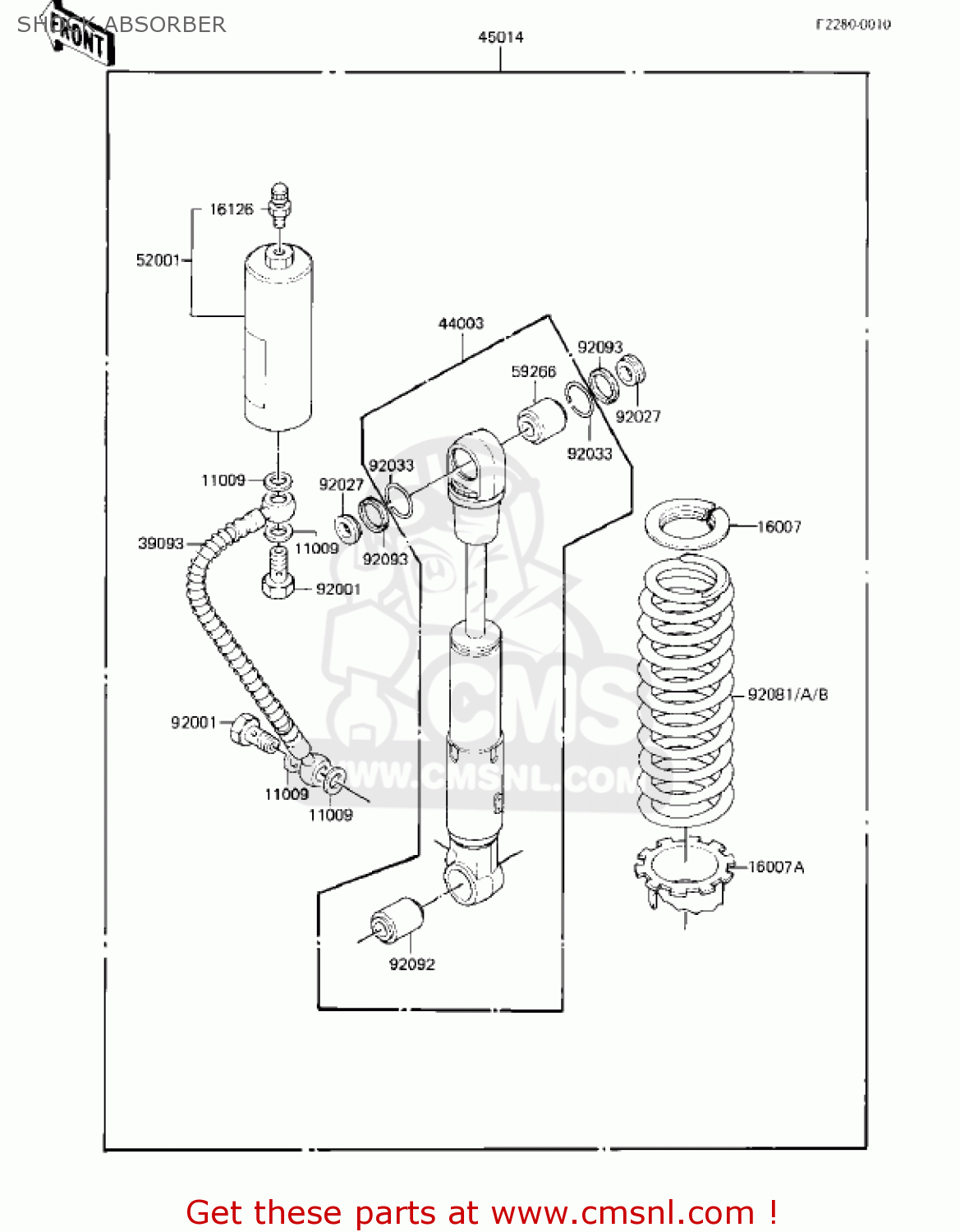 SHOCK ABSORBER KX80-E1 KX80 1983 USA CANADA