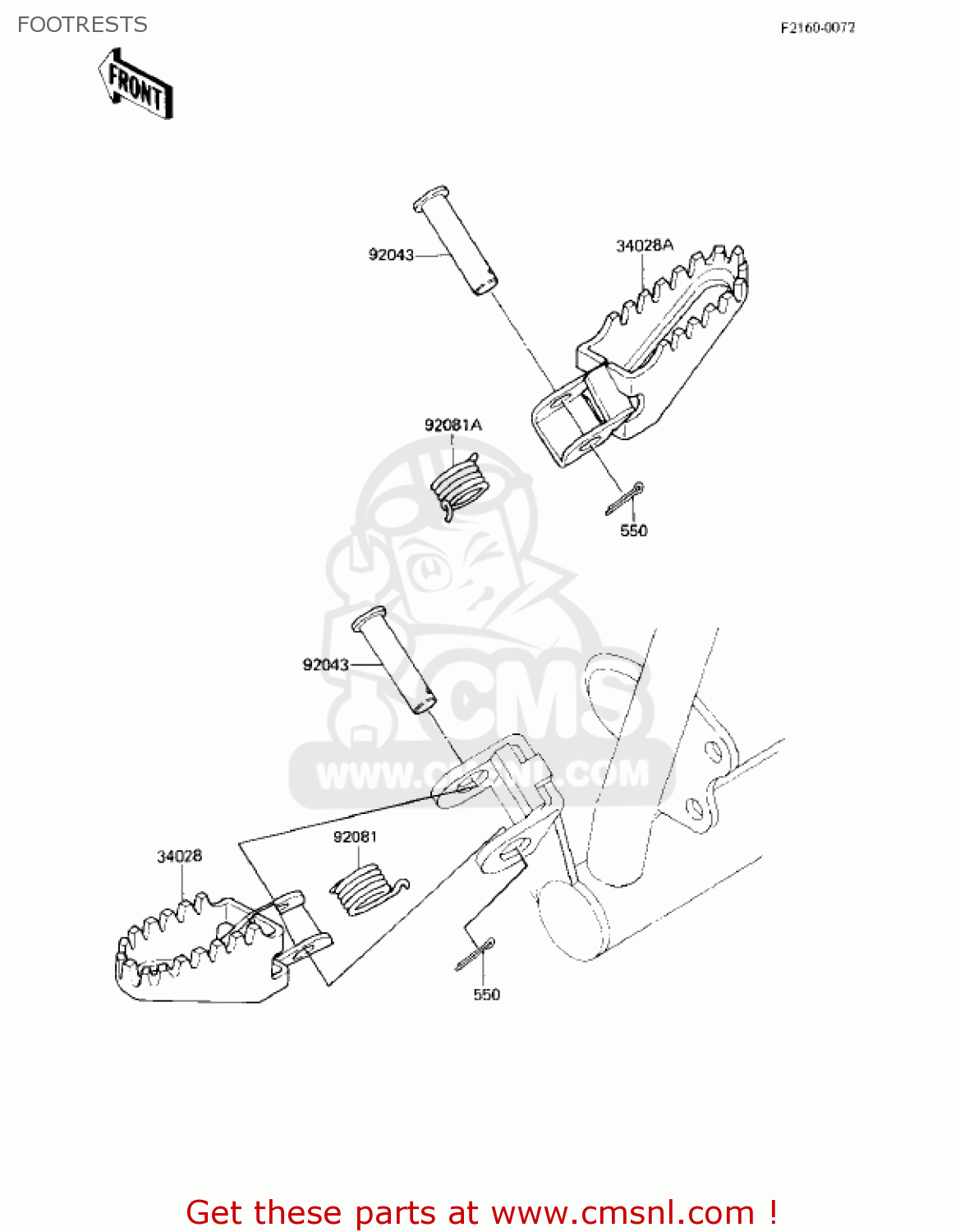 FOOTRESTS KX80-E1 KX80 1983 USA CANADA