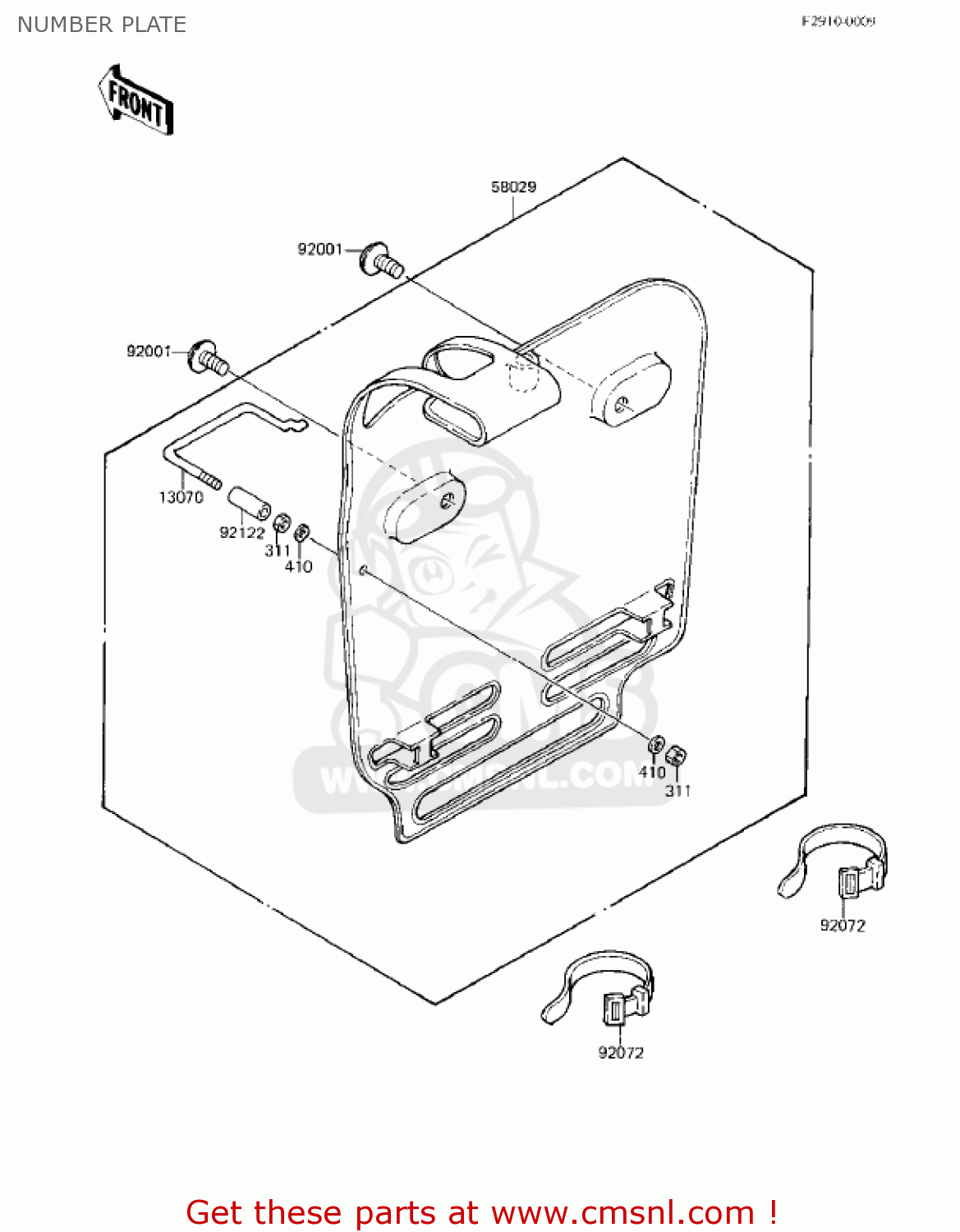 NUMBER PLATE KX80-E1 KX80 1983 USA CANADA