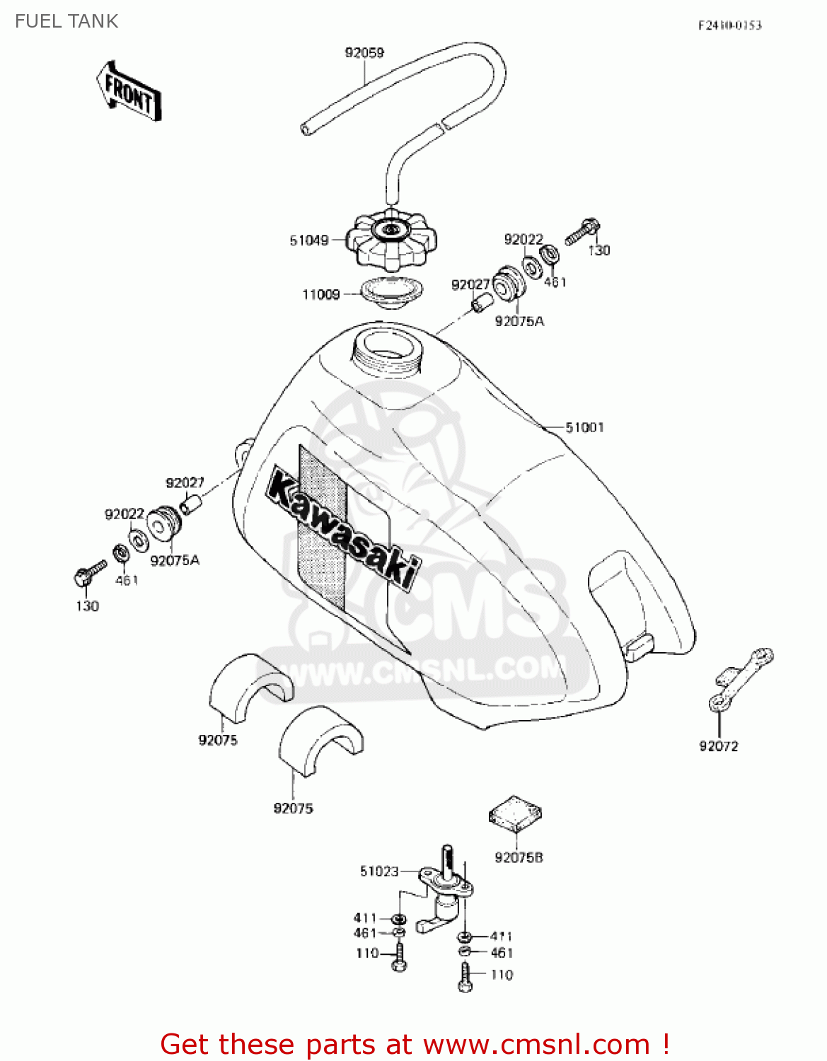 FUEL TANK KX80-E1 KX80 1983 USA CANADA