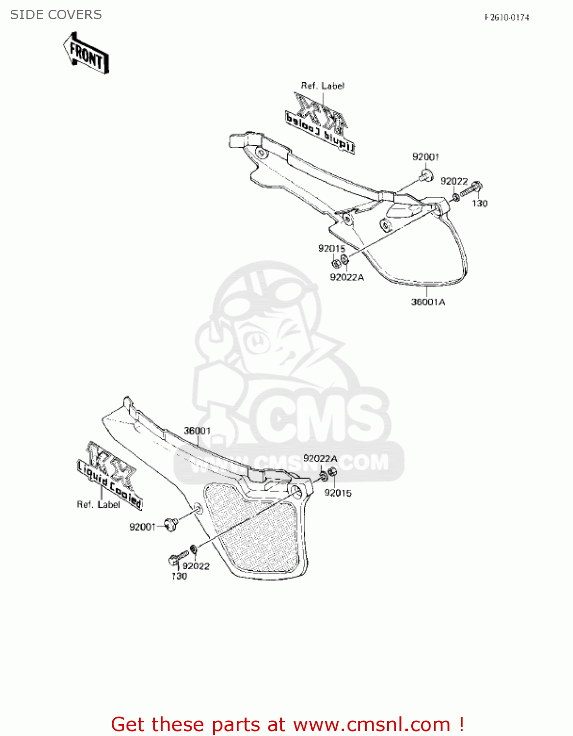 SIDE COVERS KX80-E1 KX80 1983 USA CANADA