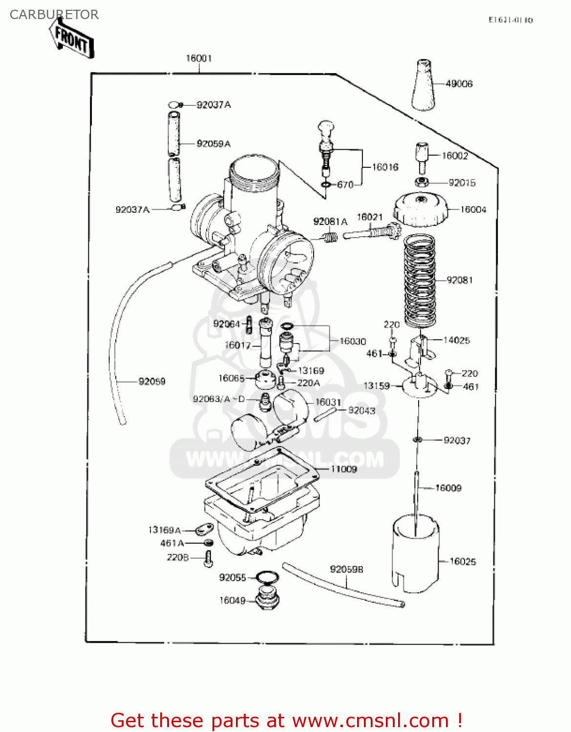 CARBURETOR KX80-E1 KX80 1983 USA CANADA