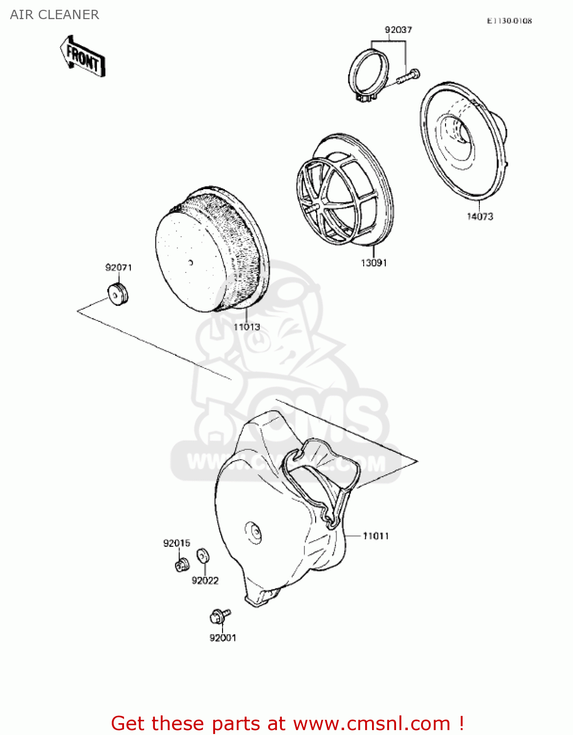 AIR CLEANER KX80-E1 KX80 1983 USA CANADA