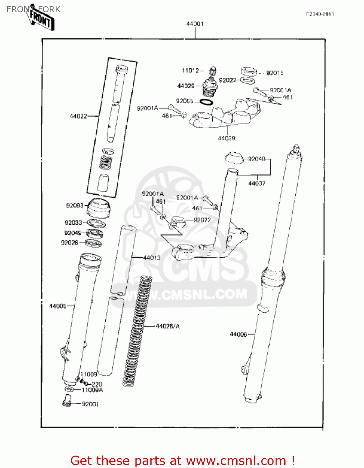 FRONT FORK KX80-E1 KX80 1983 USA CANADA