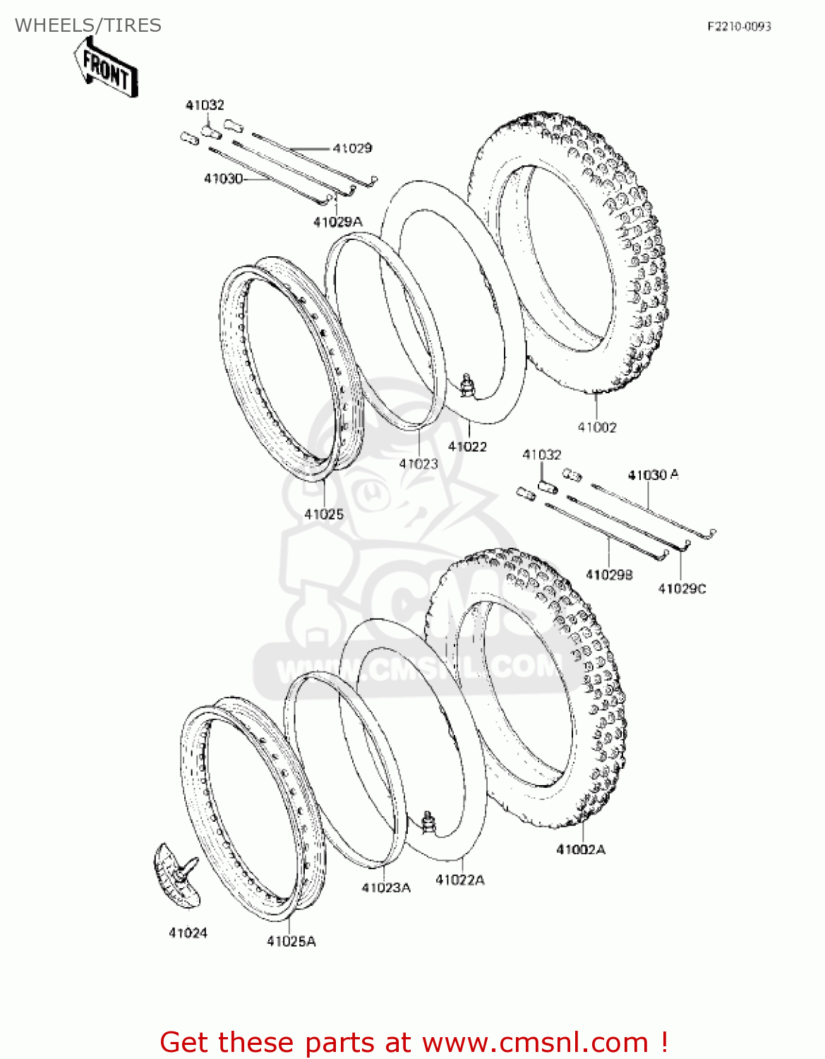 WHEELS/TIRES KX80-E1 KX80 1983 USA CANADA
