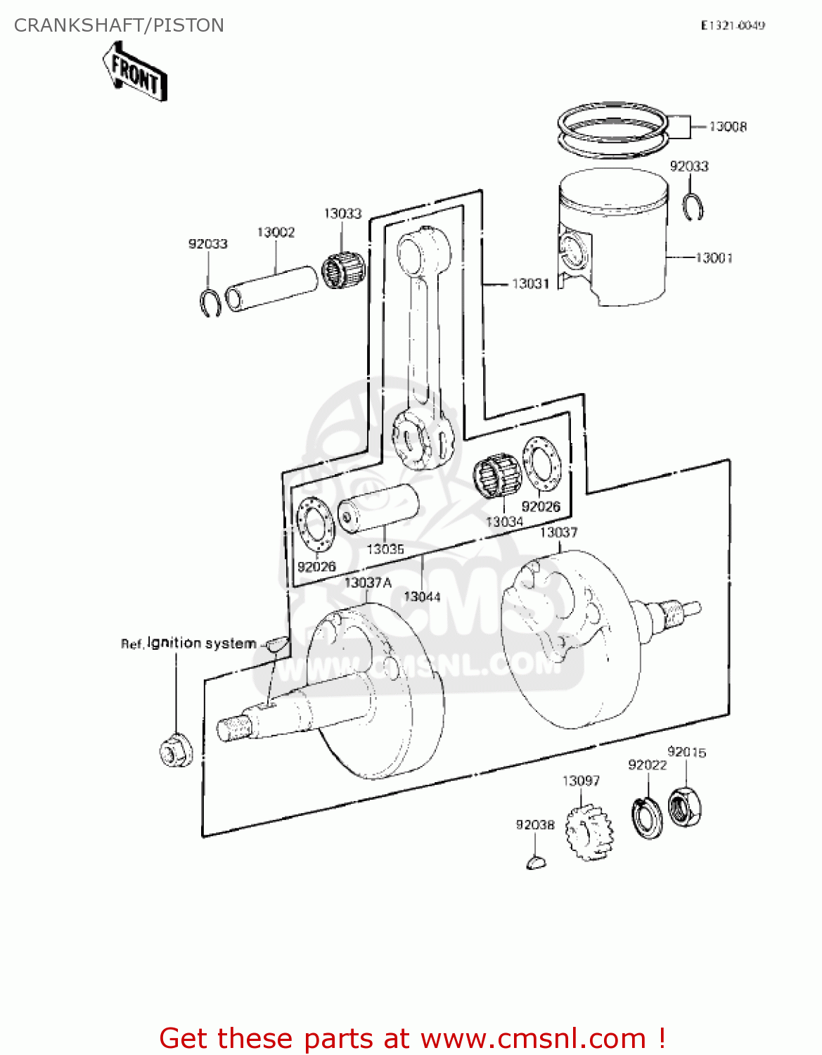 CRANKSHAFT/PISTON KX80-E1 KX80 1983 USA CANADA