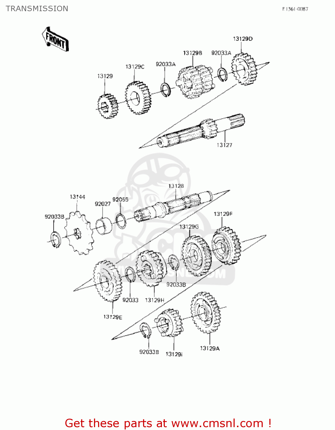 TRANSMISSION KX80-E1 KX80 1983 USA CANADA