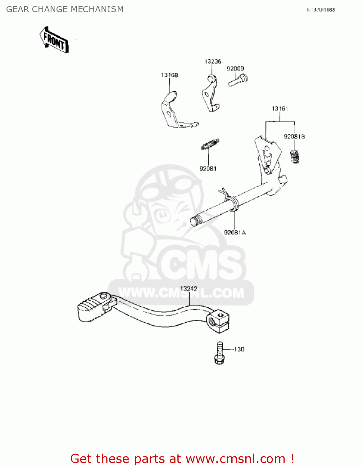 GEAR CHANGE MECHANISM KX80-E1 KX80 1983 USA CANADA