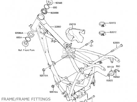 FRAME/FRAME FITTINGS - KX80-E1 KX80 1983 USA CANADA