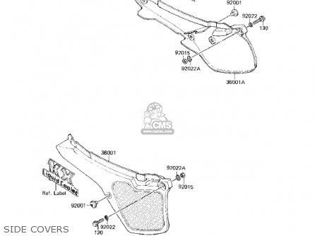 SIDE COVERS - KX80-E1 KX80 1983 USA CANADA