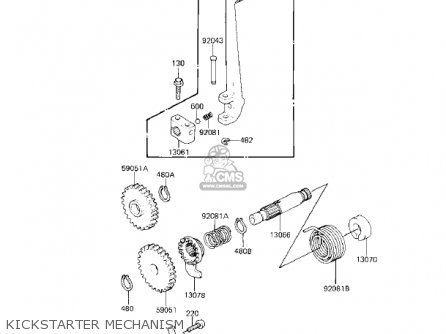 KICKSTARTER MECHANISM - KX80-E1 KX80 1983 USA CANADA