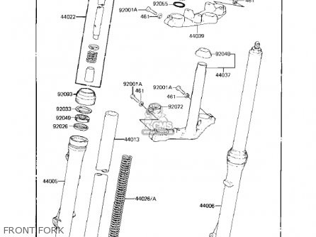 FRONT FORK - KX80-E1 KX80 1983 USA CANADA