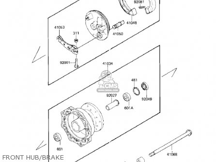FRONT HUB/BRAKE - KX80-E1 KX80 1983 USA CANADA