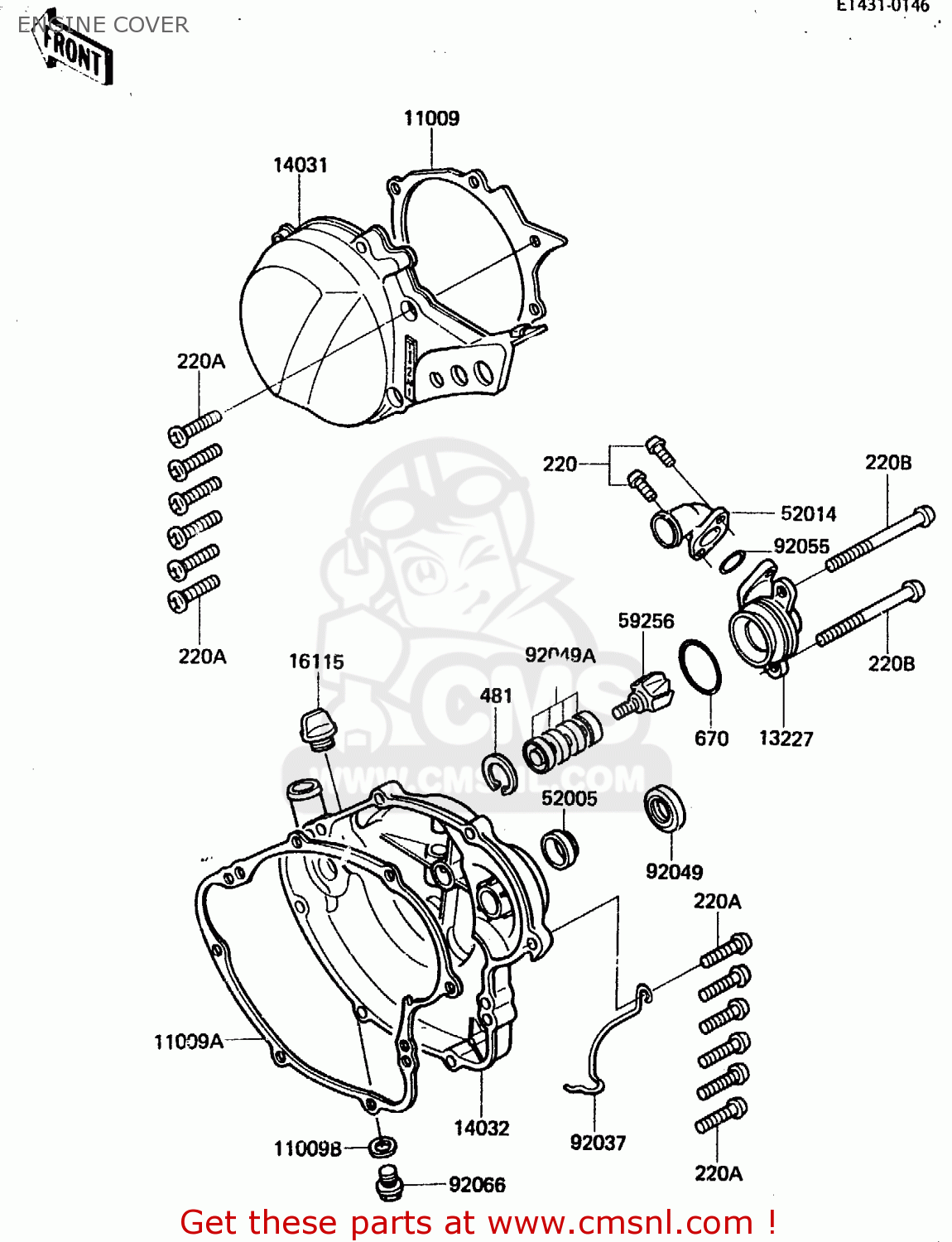 ENGINE COVER KX80-E2 1984 USA CANADA UK AL