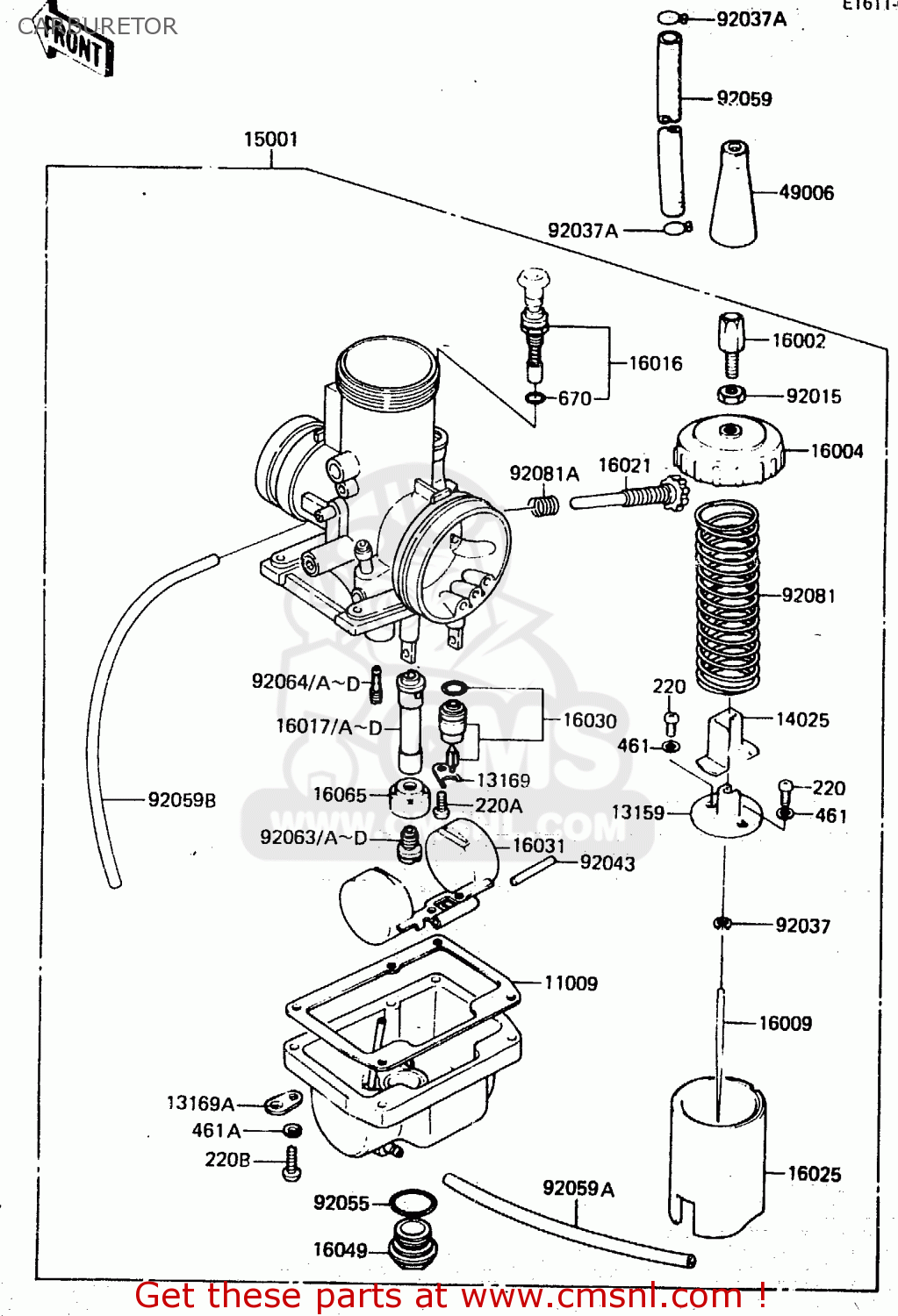 CARBURETOR KX80-E2 1984 USA CANADA UK AL