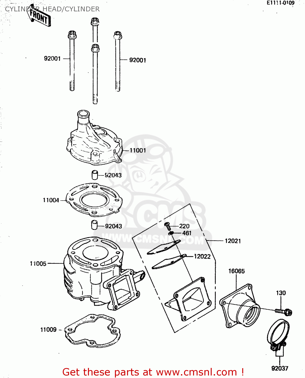 CYLINDER HEAD/CYLINDER KX80-E2 1984 USA CANADA UK AL