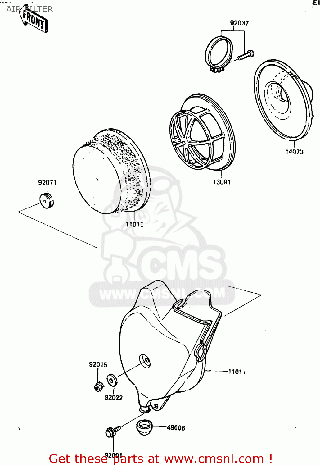 AIR FILTER KX80-E2 1984 USA CANADA UK AL