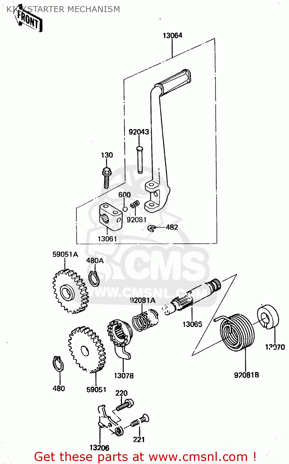KICKSTARTER MECHANISM KX80-E2 1984 USA CANADA UK AL