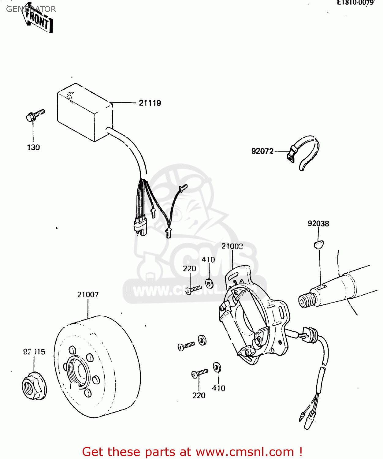 GENERATOR KX80-E2 1984 USA CANADA UK AL