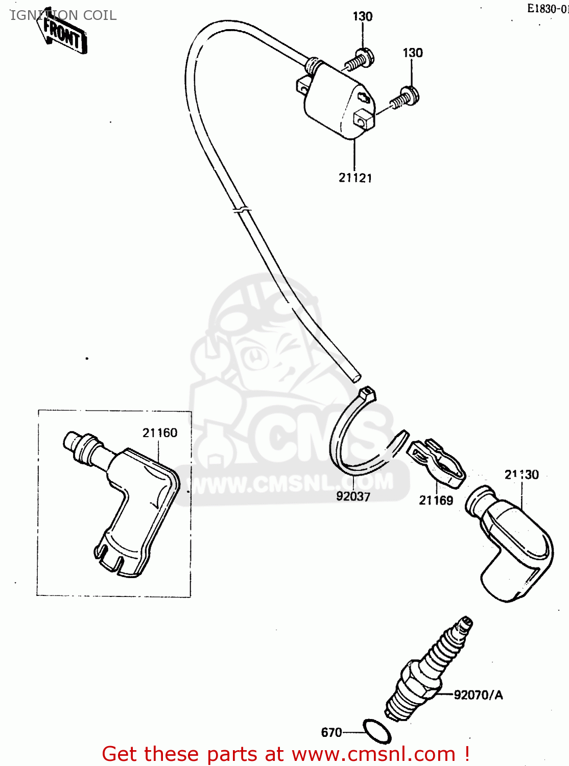 IGNITION COIL KX80-E2 1984 USA CANADA UK AL