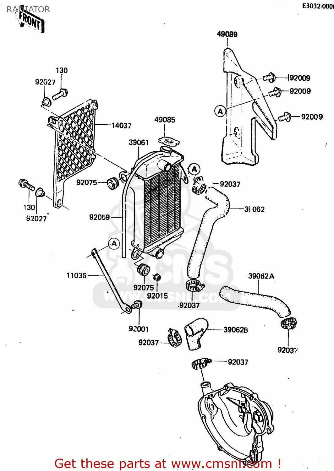 RADIATOR KX80-E2 1984 USA CANADA UK AL