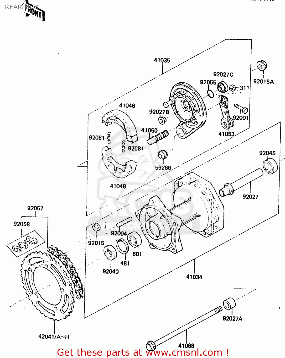 REAR HUB KX80-E2 1984 USA CANADA UK AL