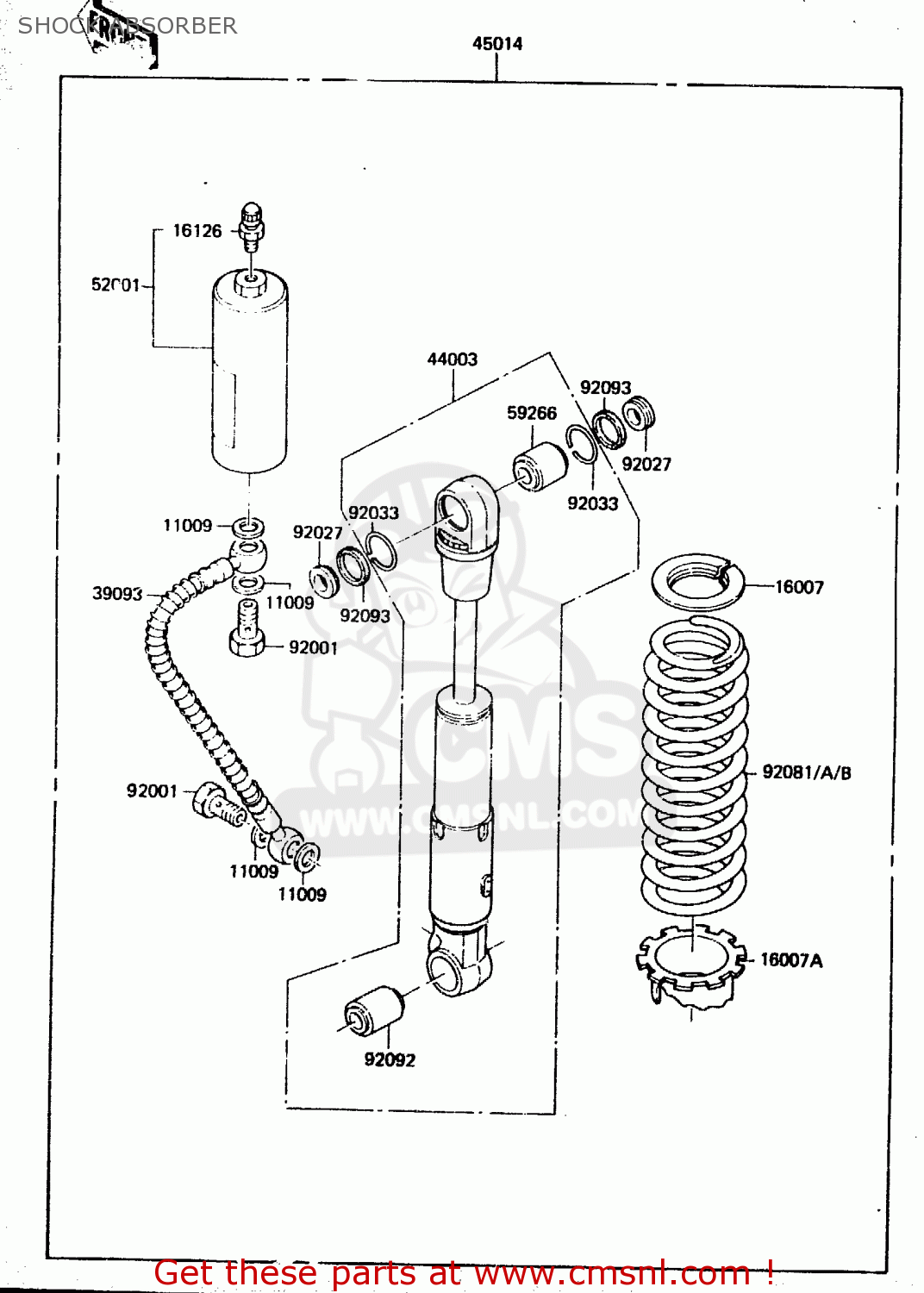 SHOCK ABSORBER KX80-E2 1984 USA CANADA UK AL