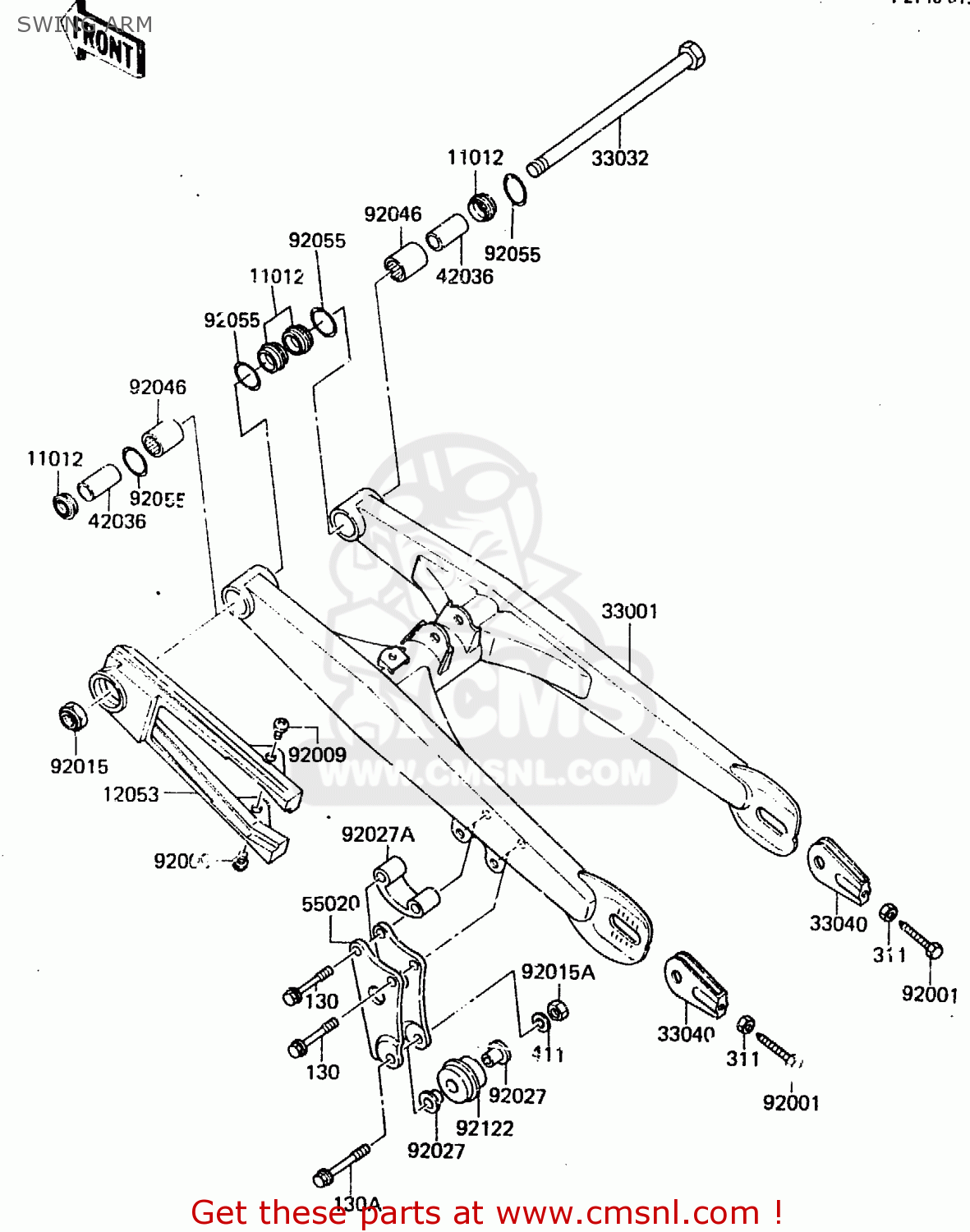 SWING ARM KX80-E2 1984 USA CANADA UK AL