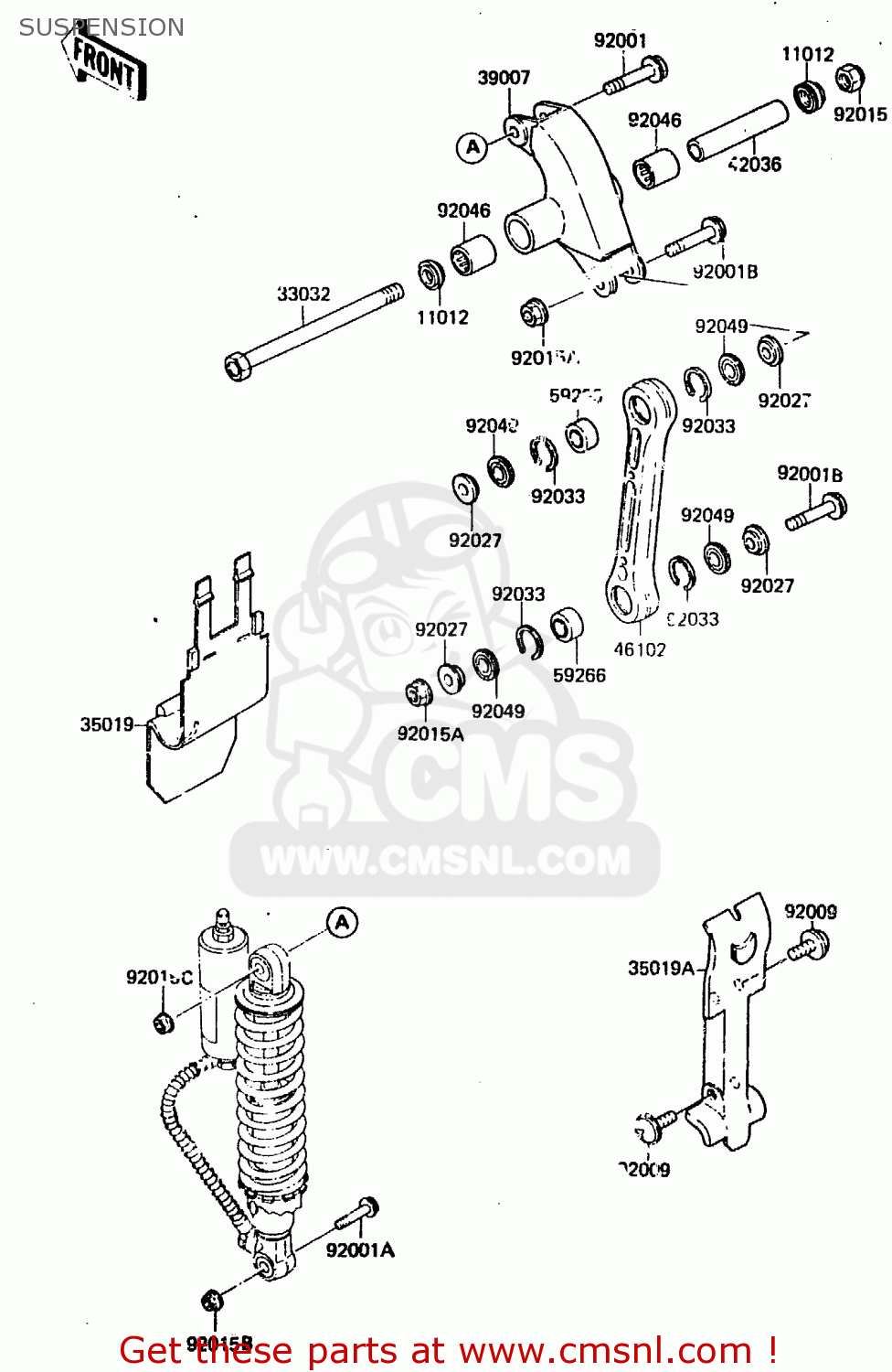 SUSPENSION KX80-E2 1984 USA CANADA UK AL