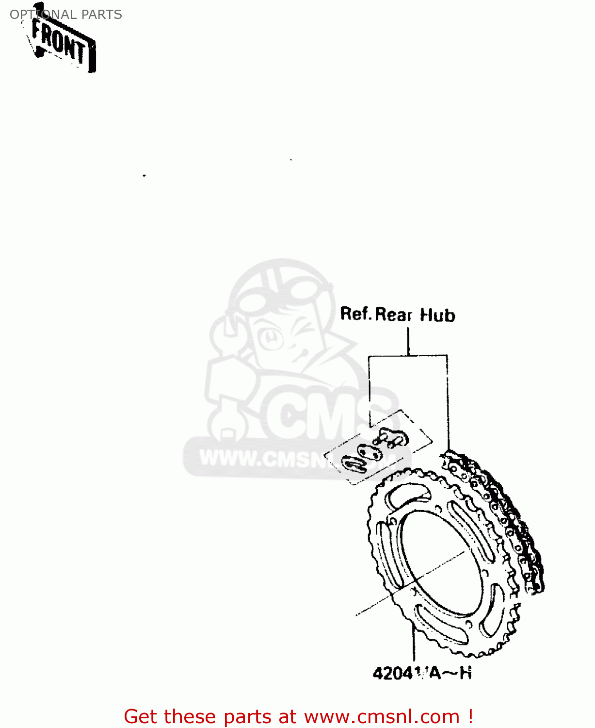 OPTIONAL PARTS KX80-E2 1984 USA CANADA UK AL