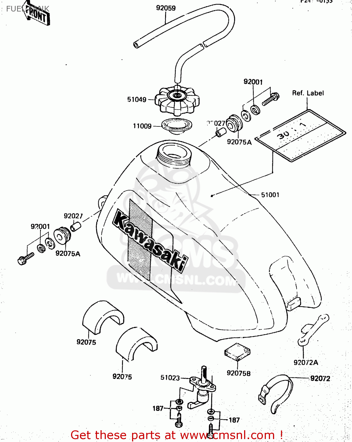 FUEL TANK KX80-E2 1984 USA CANADA UK AL