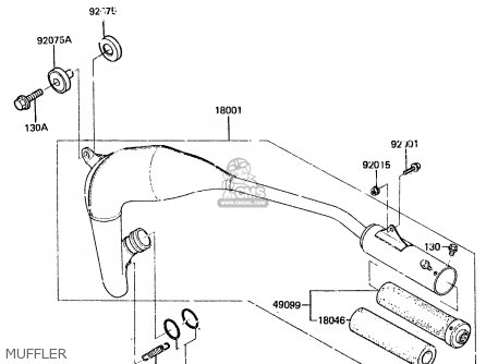 MUFFLER - KX80-E2 1984 USA CANADA UK AL