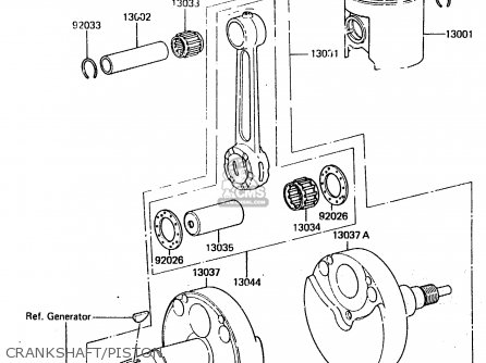 CRANKSHAFT/PISTON - KX80-E2 1984 USA CANADA UK AL