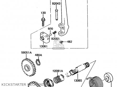 KICKSTARTER MECHANISM - KX80-E2 1984 USA CANADA UK AL