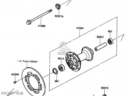 FRONT HUB - KX80-E2 1984 USA CANADA UK AL